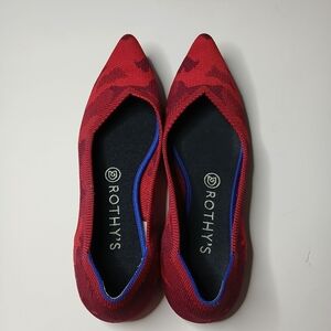Rothy's Women's Red and Blue Patterned Flats Size 9
